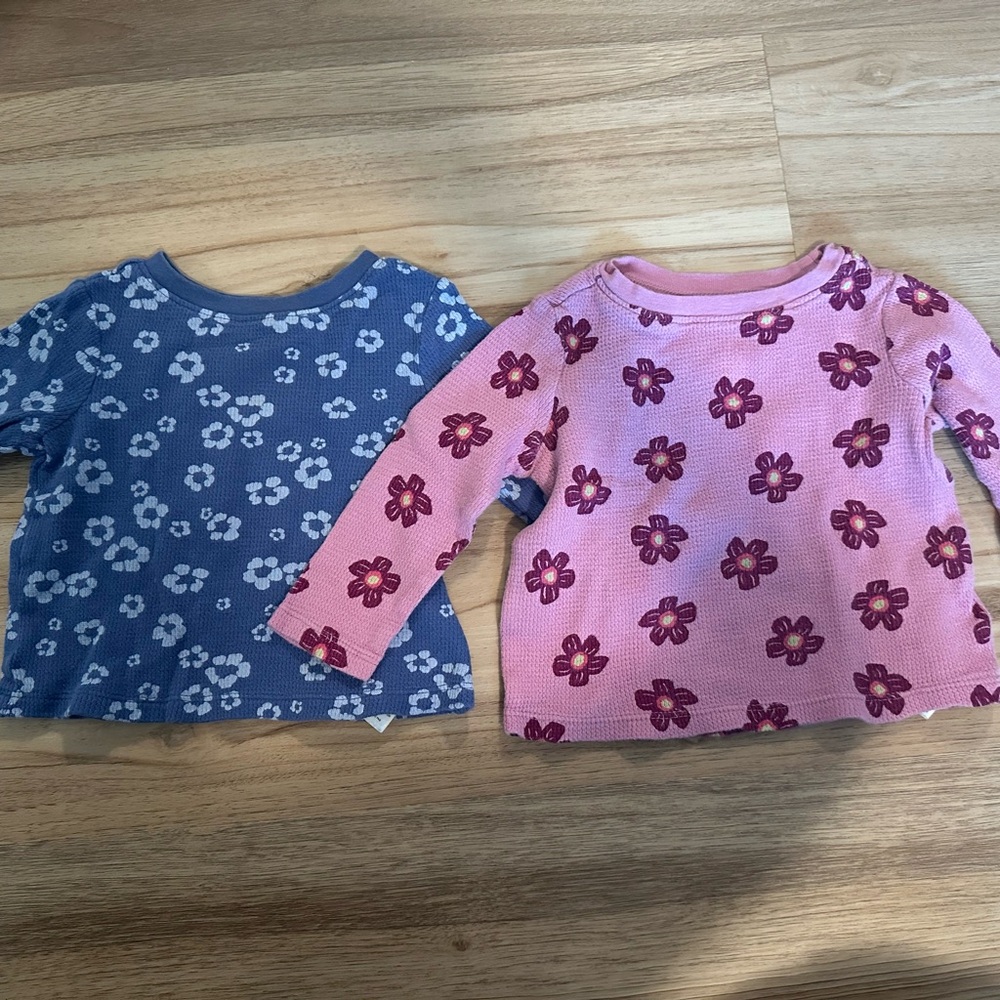 Floral Kids Shirts - Blue and Pink
